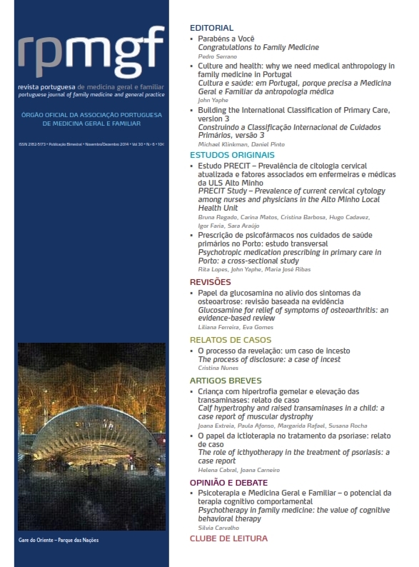 					Ver Vol. 30 N.º 6 (2014): Revista Portuguesa de Medicina Geral e Familiar
				