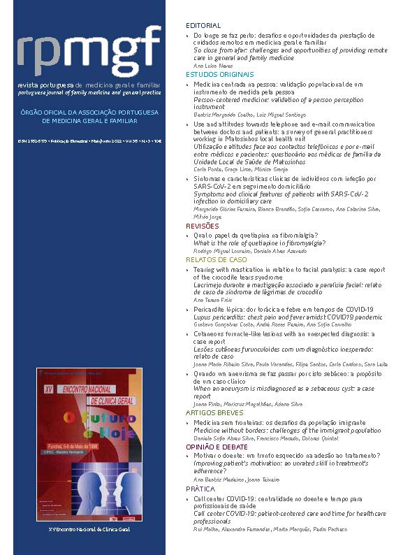 					Ver Vol. 38 N.º 3 (2022): Revista Portuguesa de Medicina Geral e Familiar
				
